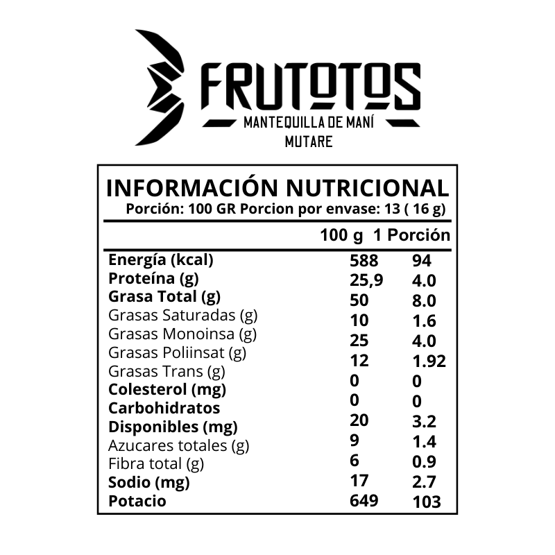 Mantequilla de Maní Mutare | 200 Gr