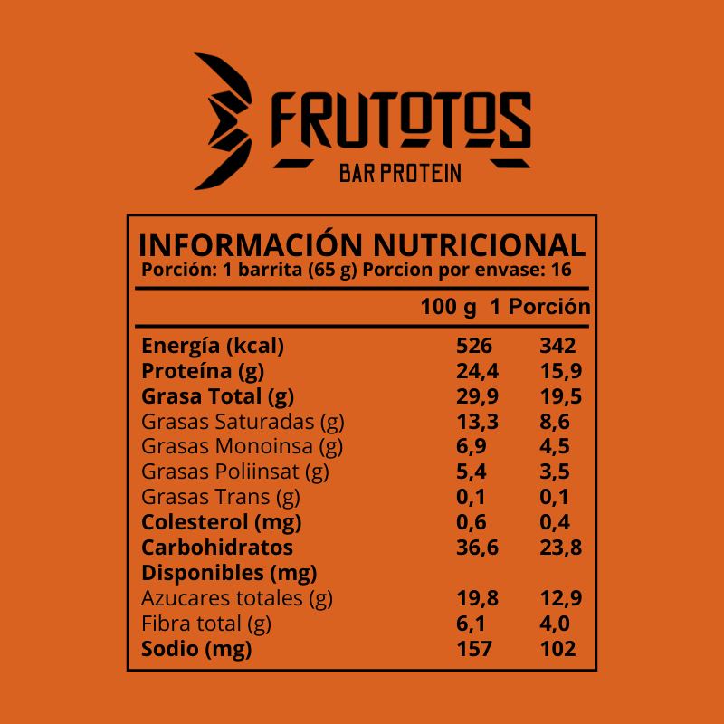 Barra de proteína Naranja Frutotos 16 unidades 1,4 Kg