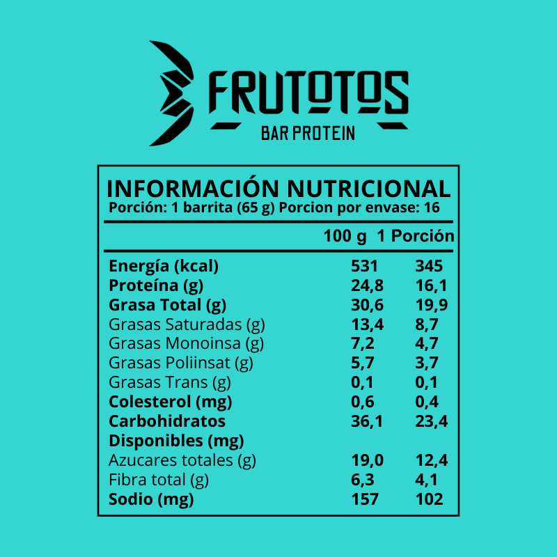 Barra de proteína Menta Frutotos 16 unidades 1,4 Kg